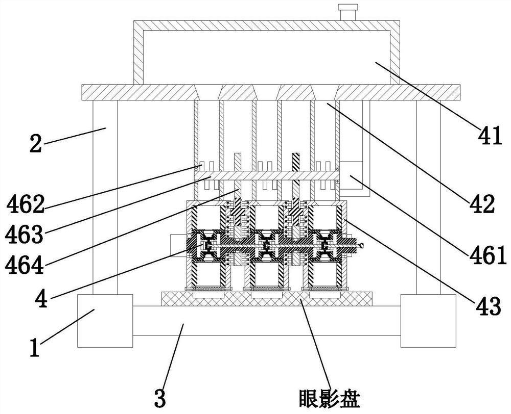 一种眼部美容化妆品眼影制备用加工系统