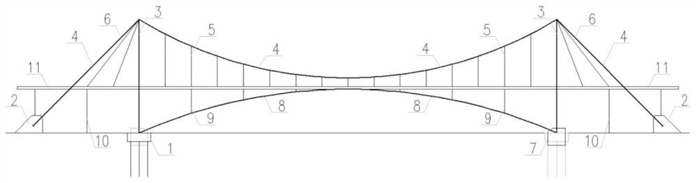 一种悬索-拱组合体系桥梁结构及其装配化施工方法