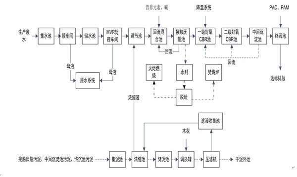 一种高盐高COD纤维素醚生产废水物化和生化处理工艺