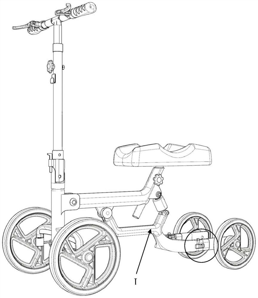 一种单腿滑行车后轮调节机构