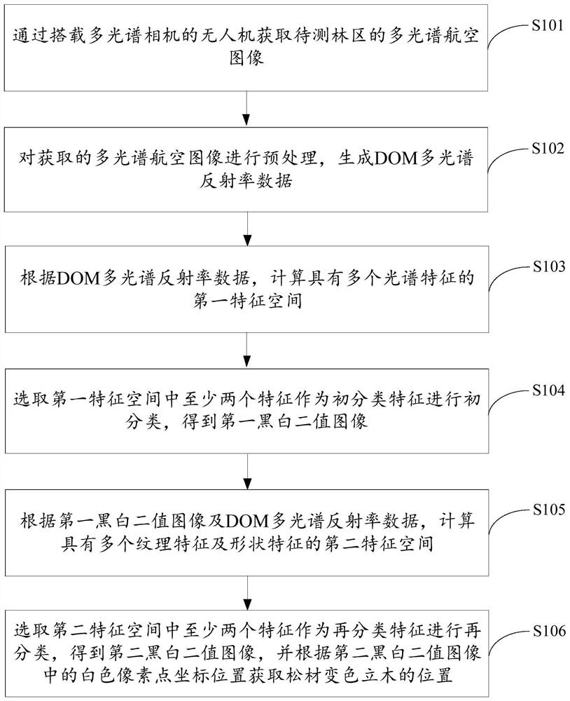 一种松材变色立木识别定位方法、装置、设备及存储介质