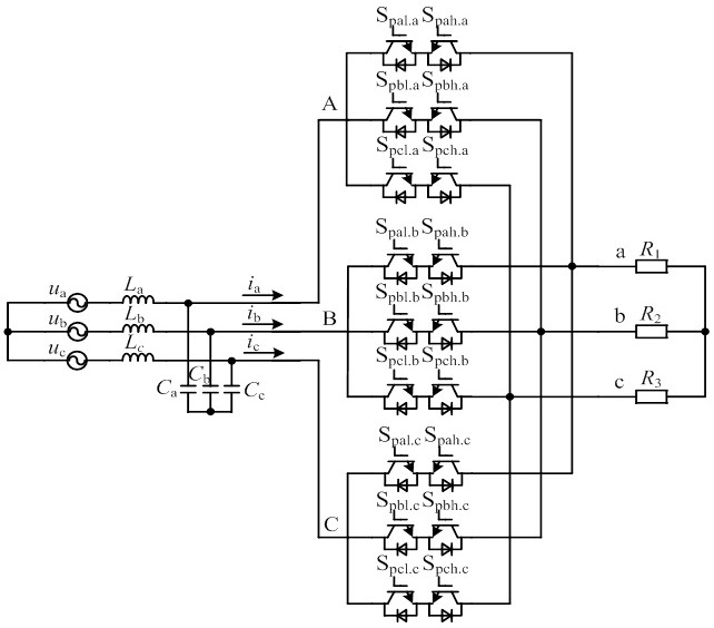 一种18开关型AC-AC矩阵式变换器及其调制方法
