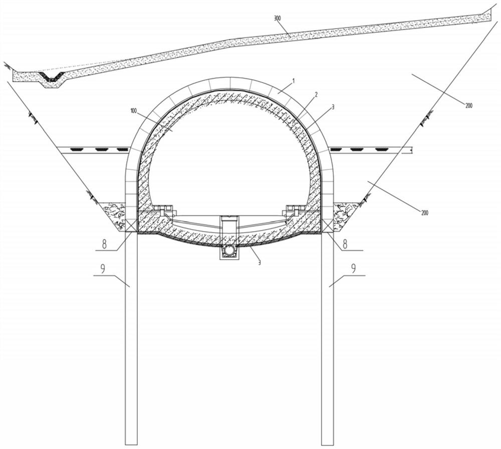 一种明挖隧道的让压减振复合结构及其施工方法