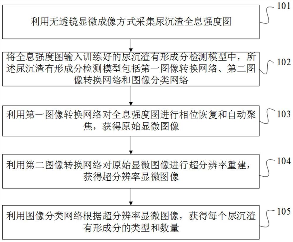 基于无透镜显微成像的尿沉渣有形成分检测方法及系统