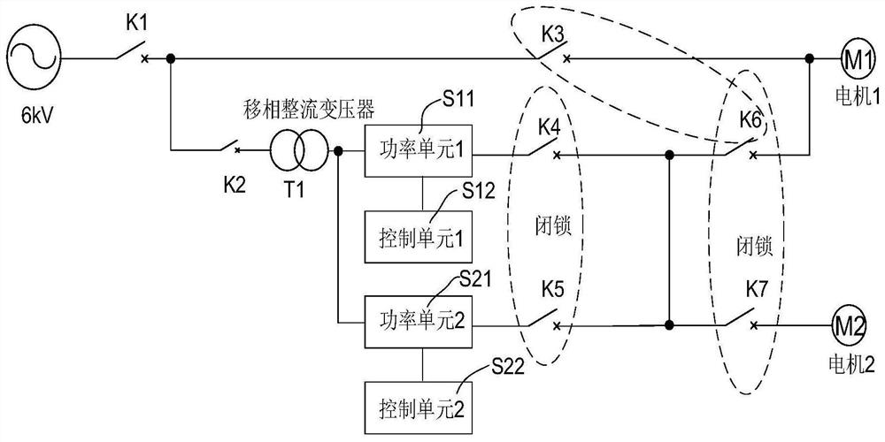 一种燃机黑启动启动电机用双通道变频器电路及启动方法