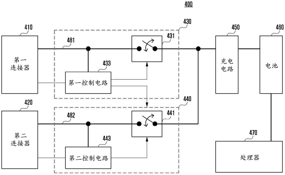 包括控制连接到充电电路的开关的控制电路的电子装置