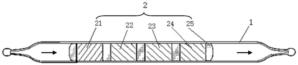 一种滤器饱和指示显色管及其制备方法与应用