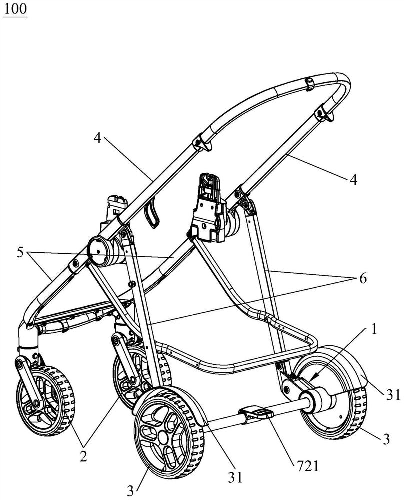 轮组连接机构与婴儿车架