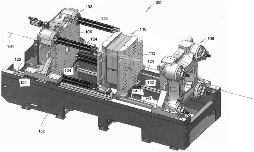用于堆叠式模具注塑成型机的中心部段的压板设备