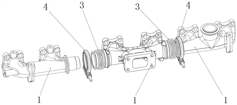 一种分段式排气管的连接结构