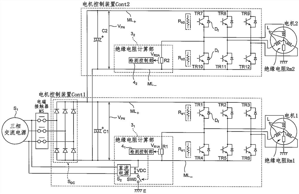 电机控制装置及其绝缘电阻检测方法