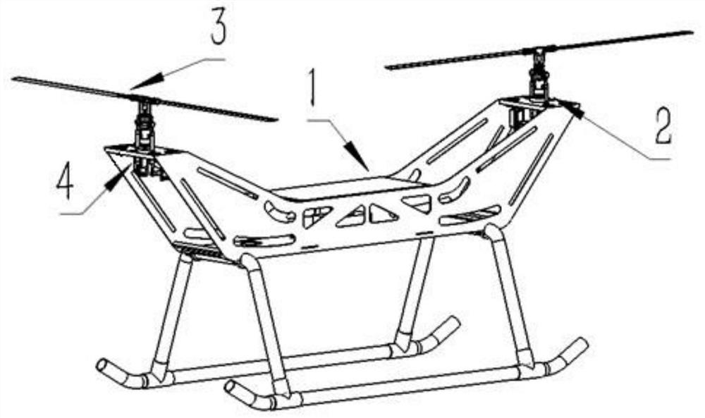 一种直驱四舵机双旋翼纵列式无人直升机及其控制方法