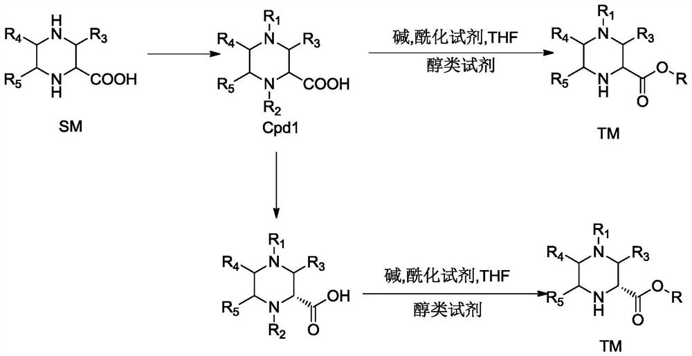 一种合成单胺保护的哌嗪-（R/S）2-甲酸酯的方法