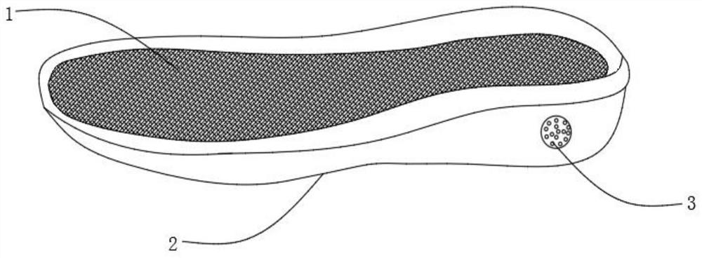 一种带有减震和拉伸功能的运动鞋底中段结构