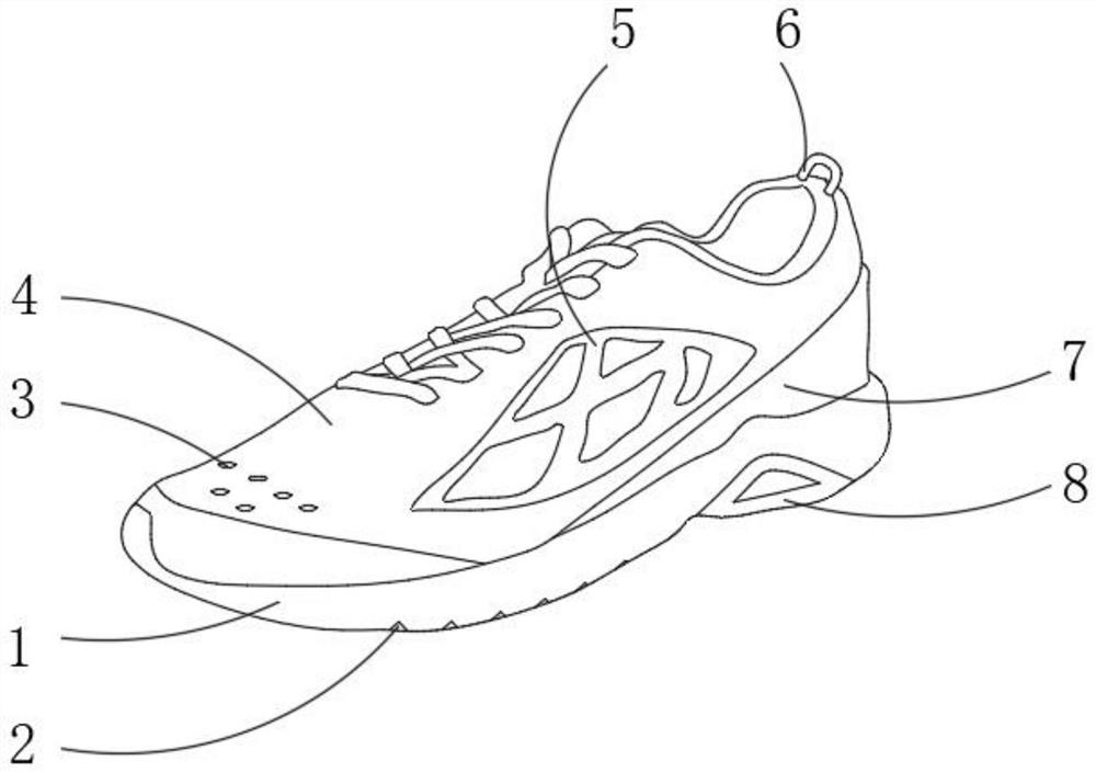 一种仿生流线体运动鞋