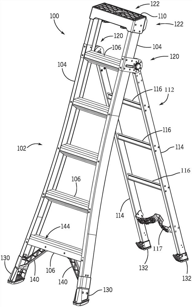 组合梯、梯子部件和相关方法