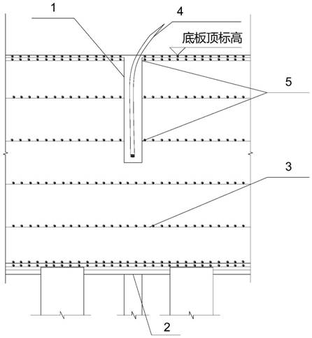 一种利用废弃降水井作为串筒进行底板浇筑的结构