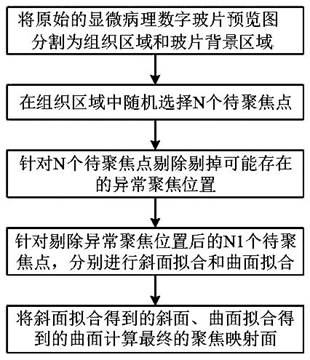 一种显微全景图像聚焦映射面的获取方法及系统