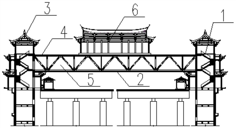 一种大跨组合建筑结构及其施工方法