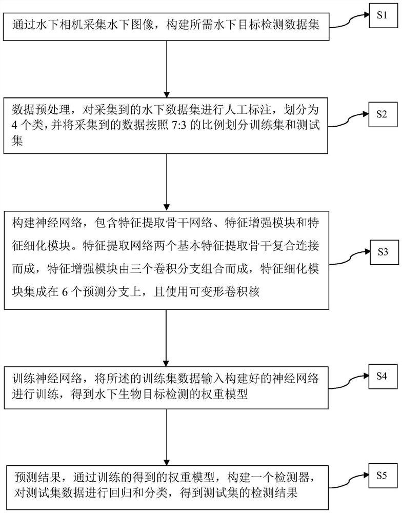 一种基于特征增强和细化的单阶段水下生物目标检测方法