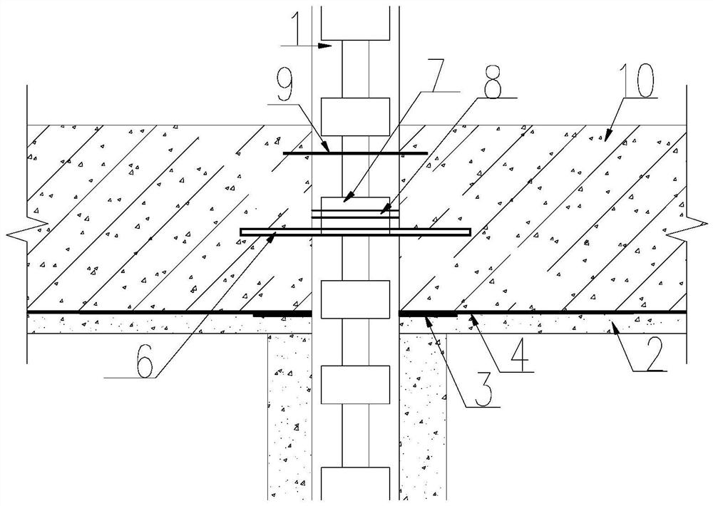 一种格构柱贯穿底板的防水结构及其施工方法