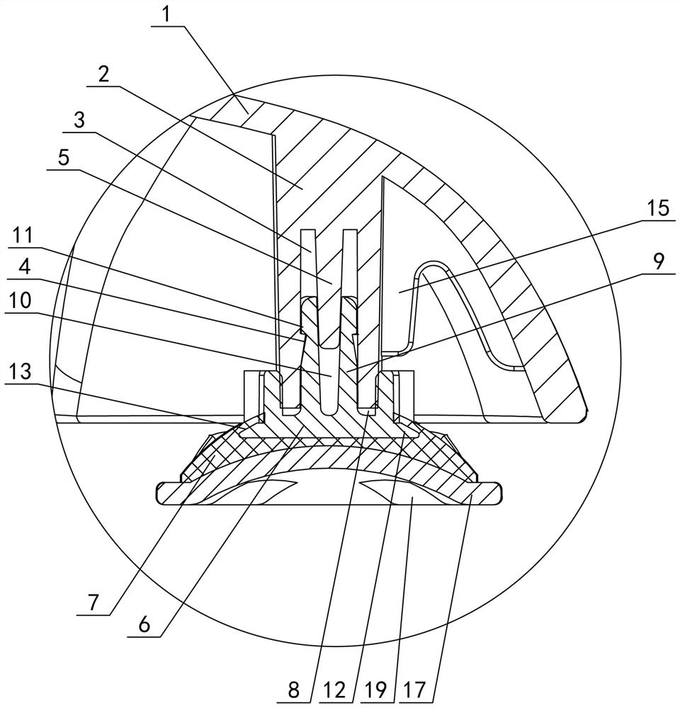 宠物用品的插接连接式双色一体成型吸盘