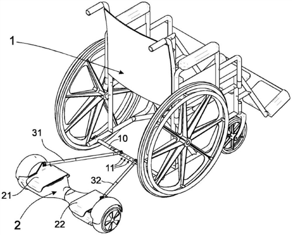 使用借助于铰接结构而联接的自平衡踏板车的推车型车辆的推进系统