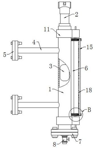 一种内置磁致伸缩液位变送器的高精度磁翻板液位计