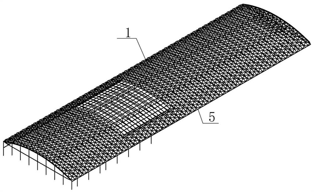 一种超长上凸式张弦杂交拱壳开合屋盖结构的施工方法