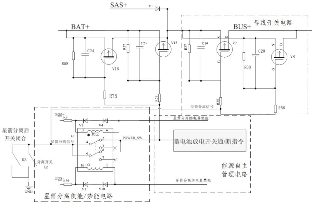 一种星箭分离后卫星自主加电电路及其控制方法