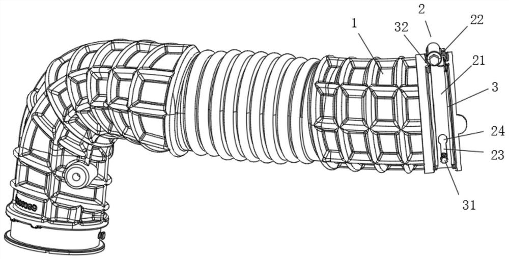 一种空滤器硫化橡胶管道卡箍自定位结构