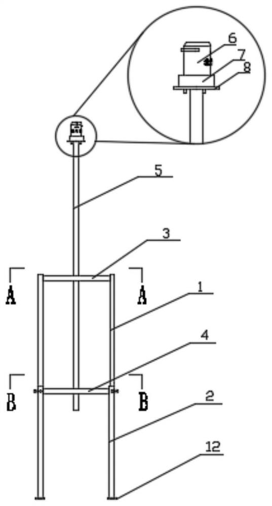 一种机电管线综合支架的标高测量装置及其使用方法
