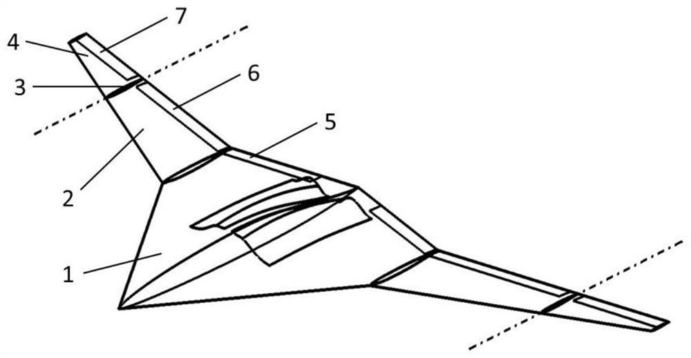 一种飞翼布局宽速域气动操稳特性结构