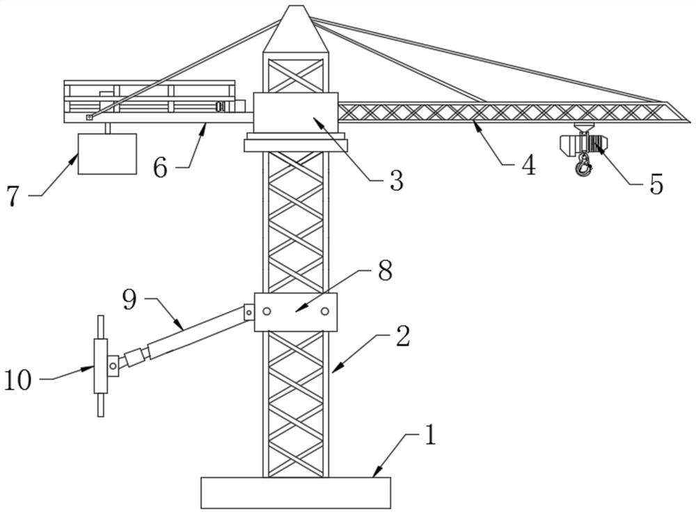 一种具有横向支撑稳固设备的重型塔吊