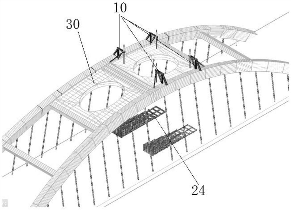 大面积薄壳桥梁装饰拱提升系统及吊装方法