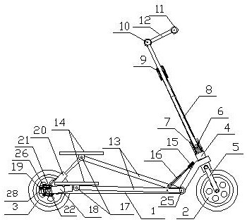 一种脚踏式折叠自行车