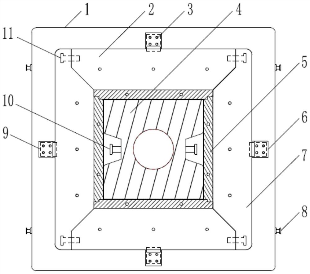 米级尺度回填材料大型方形砌块压制模具及砌块制备方法