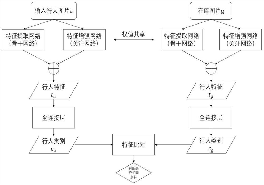 一种基于多方案并联关注机制的行人重识别方法及系统