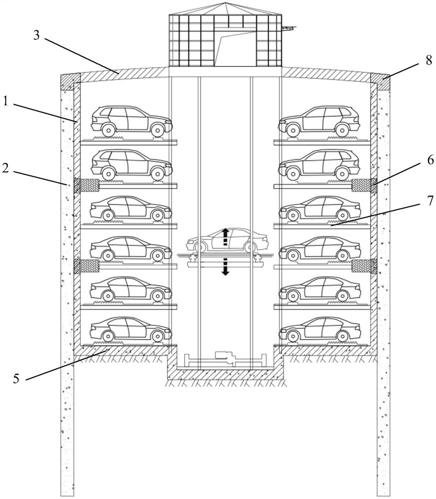 一种井筒式地下立体车库的施工方法