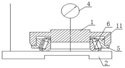 一种带凸缘轴承的装配高测量方法
