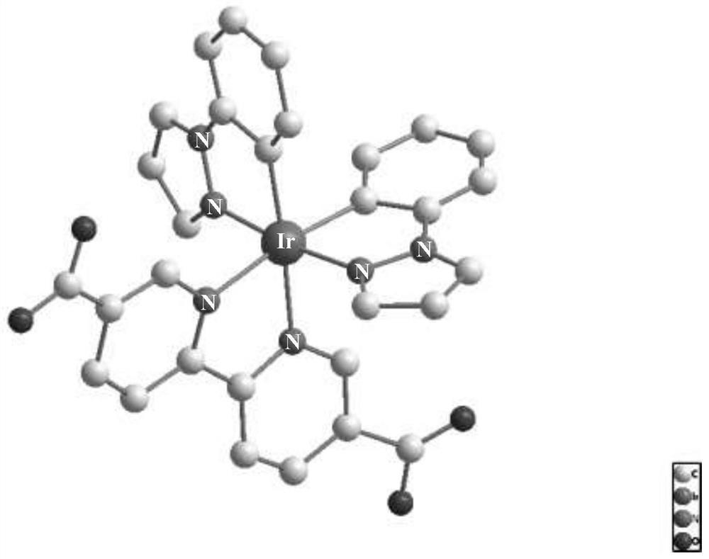 一种中性金属配合物铱-联吡啶二羧酸晶体材料及其制备方法