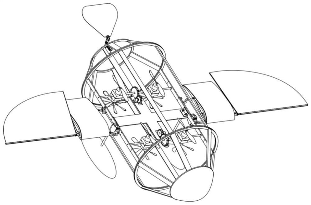 一种可变形复合翼跨介质飞行潜水航行器