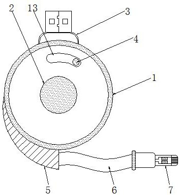 一种基于转盘旋转且具有缓冲作用的自动收卷数据线