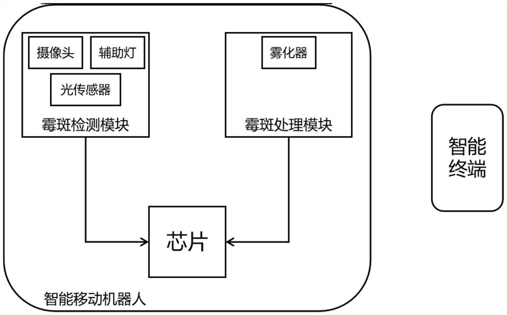 一种智能移动机器人检测和处理霉斑的系统及方法