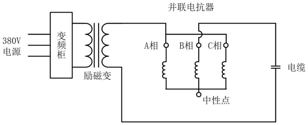 基于三相并联电抗器的电缆线路交流耐压试验方法及系统