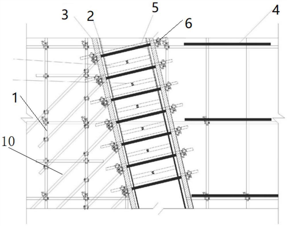 一种斜柱模板支撑结构及施工方法