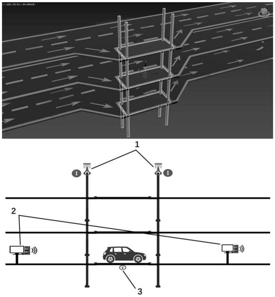 一种适用于立体并行式道路网络的道路切换装置及其应用