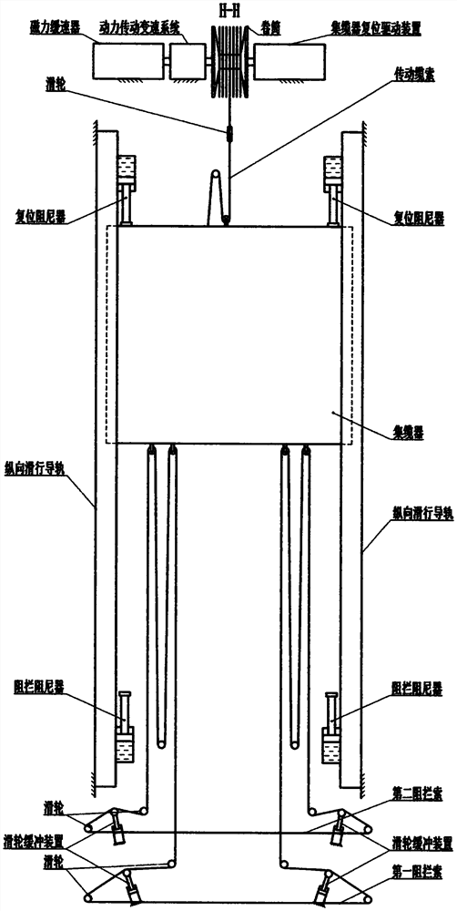 滑轮变速型非线性磁耦阻拦索