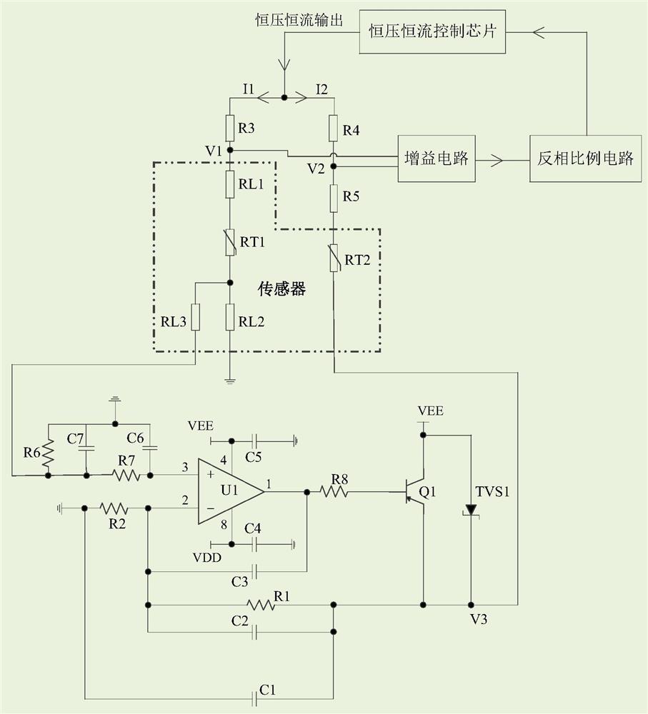 引线电阻消除电路及热式质量流量计