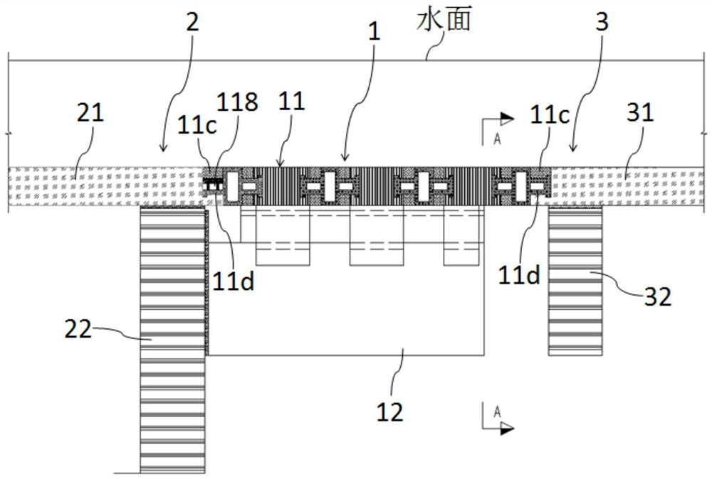 一种大型亚克力水膜屋面伸缩缝装置